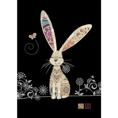 Image of Bug Art Blank Greeting Card Jewel Range Decorative Rabbit