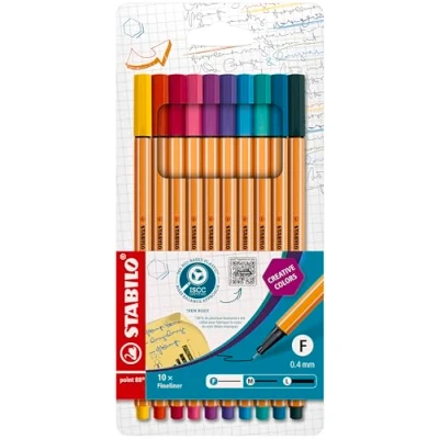 Image of Fineliner STABILO point 88 Pack of 10 Special Colours