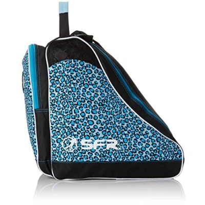 Image of SFR Unisex Adults Designer Ice &amp; Skate Bag Fabric and Beach, Blue (Blue Leopard), 24 x 15 45 cm