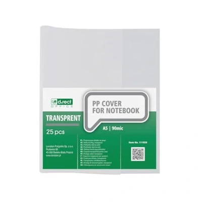 Image of D.RECT Notebook Covers Set of 25 DIN A5 Transparent Book Made Durable and Wipe Clean Polypropylene Film Strong, 90 Microns Clear