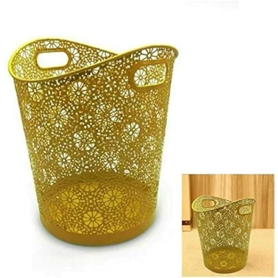 Image of ARA CHOICE Colorful Modern Floral Waste Bin Rubbish Home Office Paper Bedroom Easy to Use with Attractive Looks (Yellow)