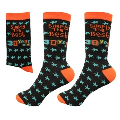 Image of SHATCHI Simply The Best 30 Year Old Gift Novelty Socks For 30th Birthday Keepsake Unisex Her Him