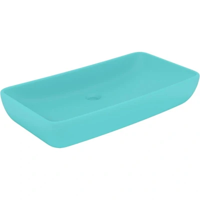 Image of vidaXL Luxury Basin Rectangular Matt Light Green 71x38 cm Ceramic