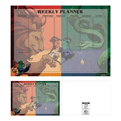 Image of HARRY POTTER Weekly Planner with Houses of Hogwarts Graphic Official Merchandise