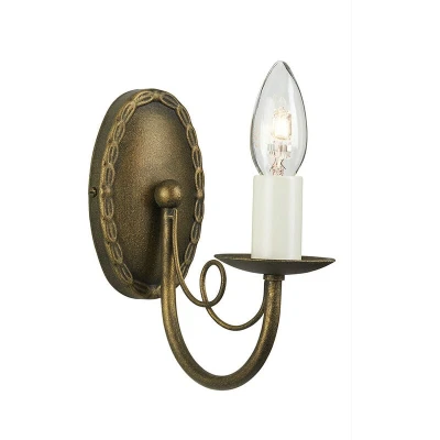 Image of Minster 1 Light Indoor Candle Wall Black, Gold, E14