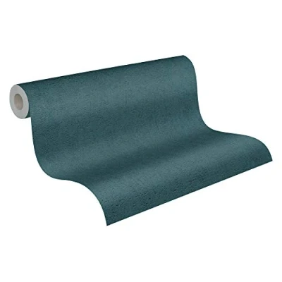 Image of Plain Wallpaper Metropolitan Stories 2 A.S. Création Non Woven 10.05 m x 0.53 Blue Green Made in Germany 379047 37904 7