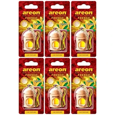 Image of Areon Fresco Car Air Freshener Vanilla 4 Milliliters Multi Pack Of 3