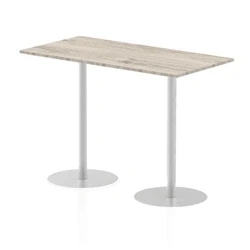 Image of Italia 1600x800mm Poseur Rectangular Table Grey Oak Top