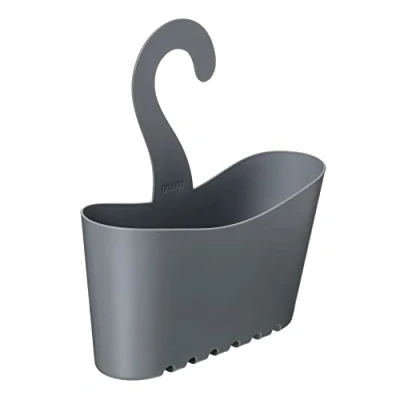 Image of TATAY Hanging Shower Basket, Polypropylene, Multifunctional Grey, Dimensions: 25 x 9 28 cm