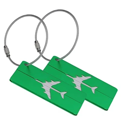 Image of mumbi Luggage Tags with Name Tag/Address Tag Set of 2 Green