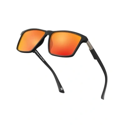 Image of Jim Halo Polarised Sunglasses for Men Women Retro Square UV400 Mirror Lens Driving Fishing Sun Glasses Orange