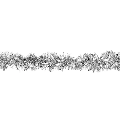 Image of Party Perfecto 1.8M CHRISTMAS Tinsel Chunky Fine Thick Hanging Luxury Tree Indoor/Outdoor Decoration (Silver)