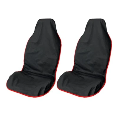 Image of LIONSTRONG® Car Seat Covers for Cars [Waterproof] Dirt Resistent Washable Sweat Towel Cover Universal Polyester Red 2 pcs