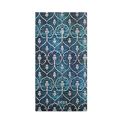 Image of Paperblanks 12 Month Calendar 2022 Velvet Blue, Horizontal, Slim (95 x 180 mm)
