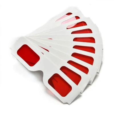 Image of Othmro 20pcs Paper Cardboard 3D Glasses, Red Glasses White Frame for Virtual Video, DVDs, Video Games, Comics, Images