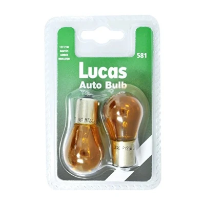 Image of Lucas 12V 21W Osp Bau15S Flash Amber X2 Bulbs