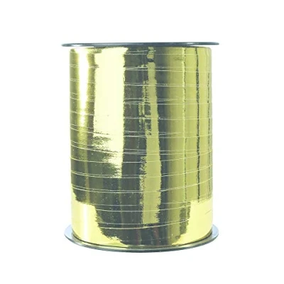 Image of Clairefontaine Ref 602075C Metallic Counter Ribbon Rolls (Single Roll) 7mm Width x 250m Length Suitable for Gift Wrapping, Decoration &amp; Crafting Gold