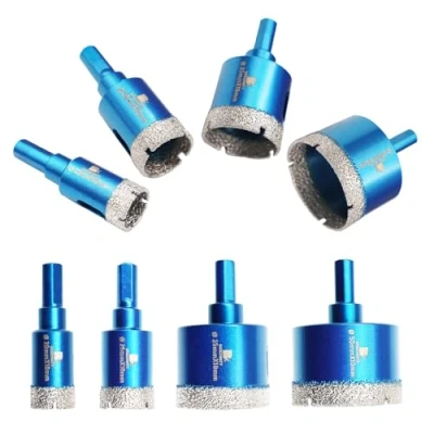 Image of Dry Diamond Core Drill Bit Set,BRSCHNITT 20/25/35/50mm Hole Saw with Triangle Shank for Porcelain Tile Ceramic Stone Granite Marble