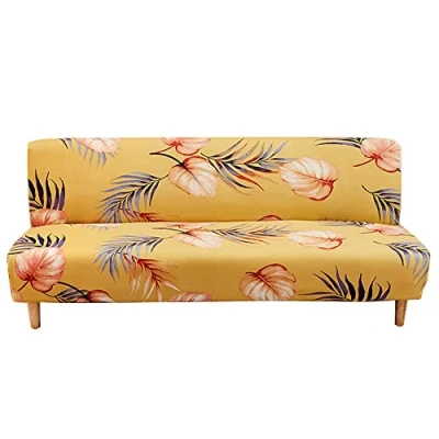 Image of CHNSHOME armless sofa covers stretch foldable bed cover 3 seater elastic slipcover patterned removable