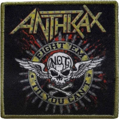 Image of Anthrax Fight &#039;Em Iron On Patch (One Size) (Yellow/Black)