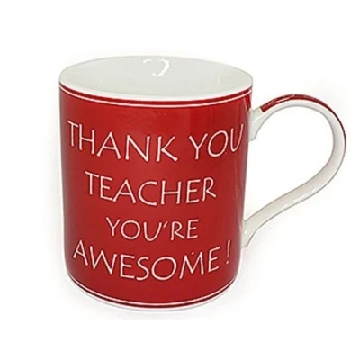 Image of Thank You Teacher You&#039;re Awesome Fine China Mug in Gift Box Thankyou Gifts