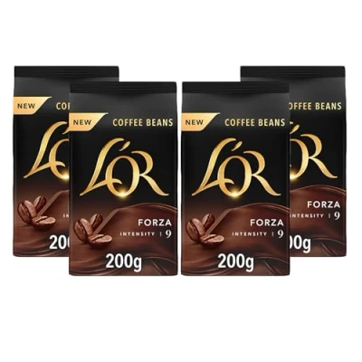 Image of L&#039;OR Forza Coffee Beans 200g Intensity 9 (4 x 200g, 800g Total)