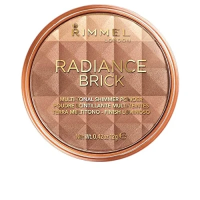 Image of Rimmel London Radiance Shimmer Brick Pressed Bronzer, Light As Air Contouring Formula, 002 Medium, 12 g