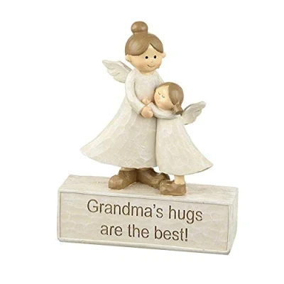 Image of Grandmas Hugs are the Best Grandma and Grandaughter Angel Gift