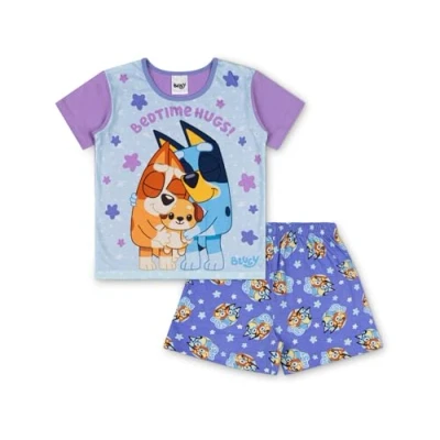 Image of Bluey Girls Pyjamas And Bingo Short Bedtime Hugs PJs Set for Official Merchandise (UK, Age, 18 Months, 24 Lilac)