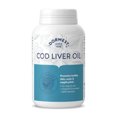 Image of Dorwest Herbs Cod Liver Oil Capsules for Dogs and Cats 200