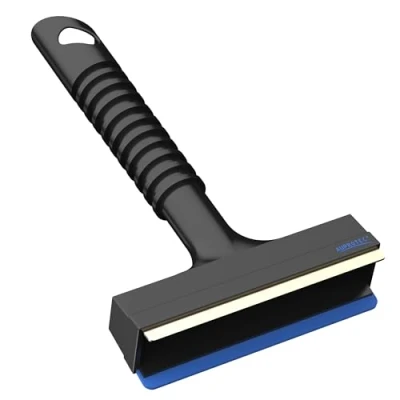 Image of AUPROTEC Ice Scraper Brass Windscreen non slip Grip + Squeegee Car Window De icer Tool A 13 black blue