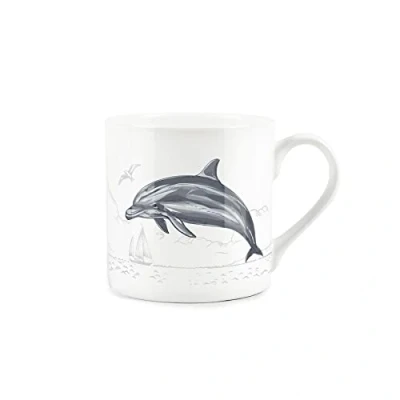 Image of Purely Home Coastal Animals Dolphin Seaside Themed Mug Fine Bone China White Coffee/Tea Present Gift