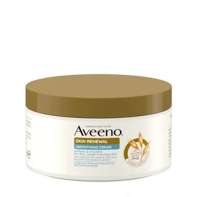 Image of Aveeno Skin Renewal Smoothing Cream (1x 300ml​), with Nourishing Prebiotic Oat, 6% Naturally Derived PHA &amp; Niacinamide, to Smooth, Even, and Brighten the Complexion