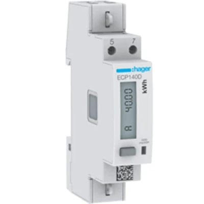 Image of Hager Energy Meter 1 Phase ECP140D Direct 40A, 1M, S0 Electricity 3250612231362
