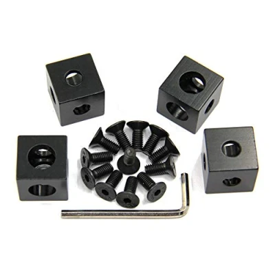 Image of Befenybay 4PCS Black Corner Bracket Cube (20x20x20mm) for 6mm Slot Aluminum Extrusion Profile 2020 Series (Cube Corner)