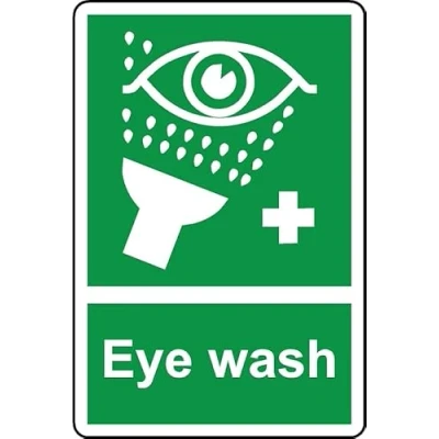 Image of Eye wash safety sign 1mm Plastic (300mm x 200mm)