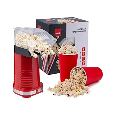 Image of Sensio Home Popcorn Maker 1200W Gourmet Machine Best Air Popper Fat Free and Healthy