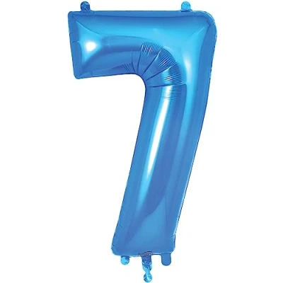 Image of Oaktree UK 34&quot; Blue Number 7 Foil Balloon