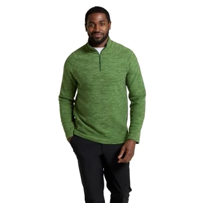 Image of Mountain Warehouse Snowdon Mens Micro Fleece Top Warm, Breathable, Quick Drying, Zip Collar Sweater, Soft &amp; Smooth Pullover for Autumn Winter, Travelling, Walking Bright Green S