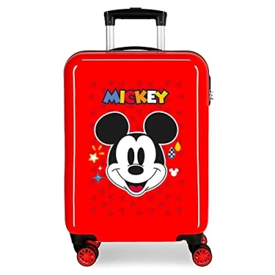 Image of Disney Mickey Get Moving Cockpit Suitcase Red 38 x 55 20 cm ABS Combination Lock 34L 2kg 4 Double Wheels, red, Bag