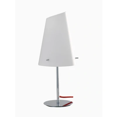 Image of Ermes Table Lamp With Shade, Chrome, Opal, E27