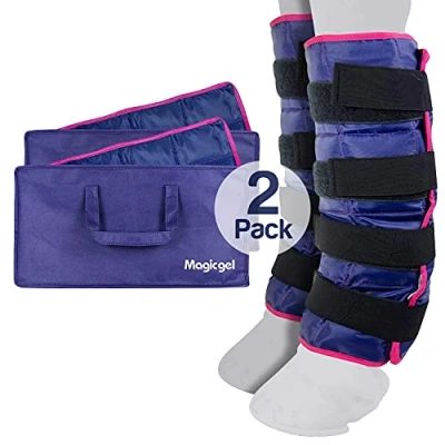 Image of Magic Gel Horse Ice Pack Cooling Leg Wraps for Hock, Ankle, Knee, Legs, Boots, and Hooves Twin Boot