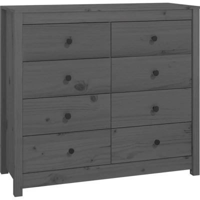 Image of vidaXL Side Cabinet Grey 100x40x90 cm Solid Wood Pine