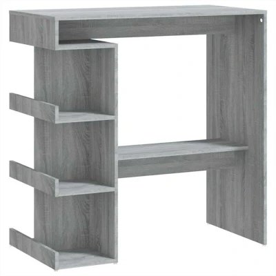 Image of vidaXL Bar Table with Storage Rack Grey Sonoma 100x50x101.5 cm