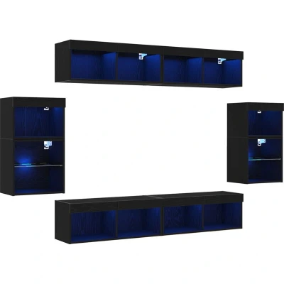 Image of vidaXL Floating Shelf 2 pcs Black Oak 40x28,5x40 cm Engineered Wood