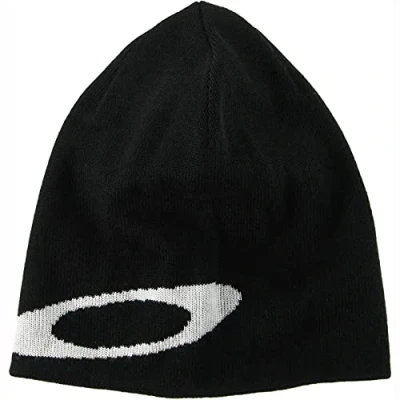 Image of Oakley Men&#039;s Beanie Ellipse Hat, Black/White, One Size