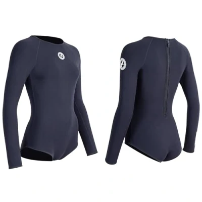 Image of Two Bare Feet Womens Arabella 2mm Superstretch Neoprene Swimsuit Style One Piece Wetsuit (Black, S)