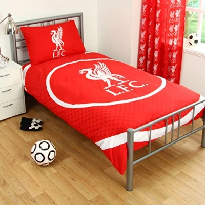 Image of Liverpool FC BULLSEYE SINGLE DUVET SET QUILT COVER LFC CREST FOOTBALL BEDDING