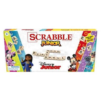 Image of Hasbro Gaming Scrabble Junior: Disney Junior Edition Board Game for Kids Double Sided Matching Word Back to School Gifts Ages 5+ (Amazon Exclusive)