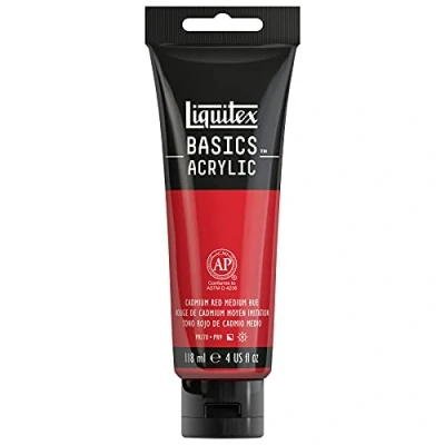 Image of Liquitex Basics Acrylic, 118 ml Tube Cadmium Red Medium Hue